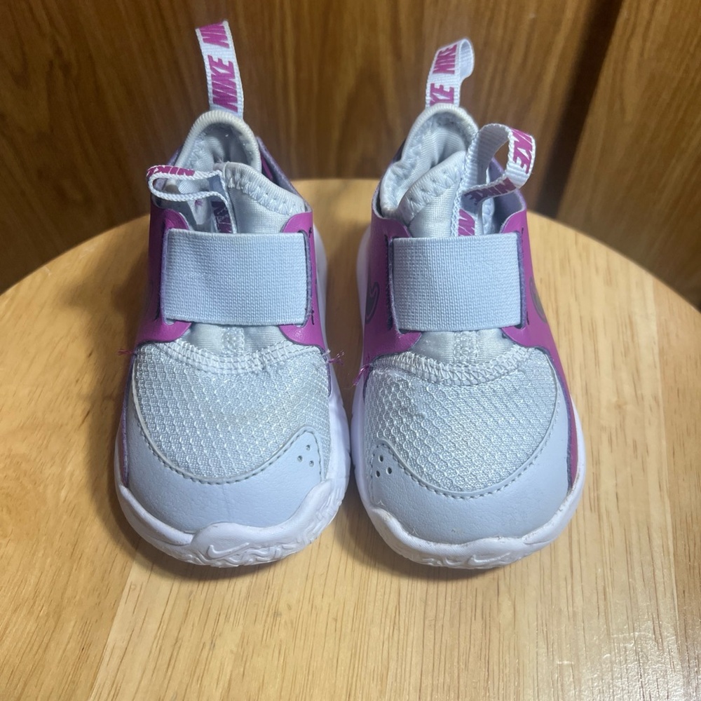 Nike Kids gray  and Pink Slip-On Sneakers
